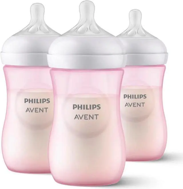 Main image of Philips Avent Natural Baby Bottle With Natural Response Nipple, Pink, 9oz, 3pk, SCY903/13