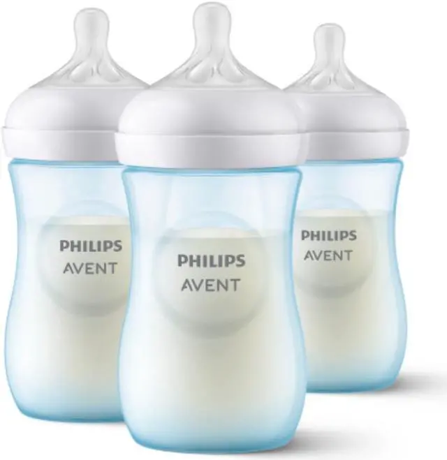 Main image of Philips Avent Natural Baby Bottle With Natural Response Nipple, Blue, 9oz, 3pk, SCY903/23