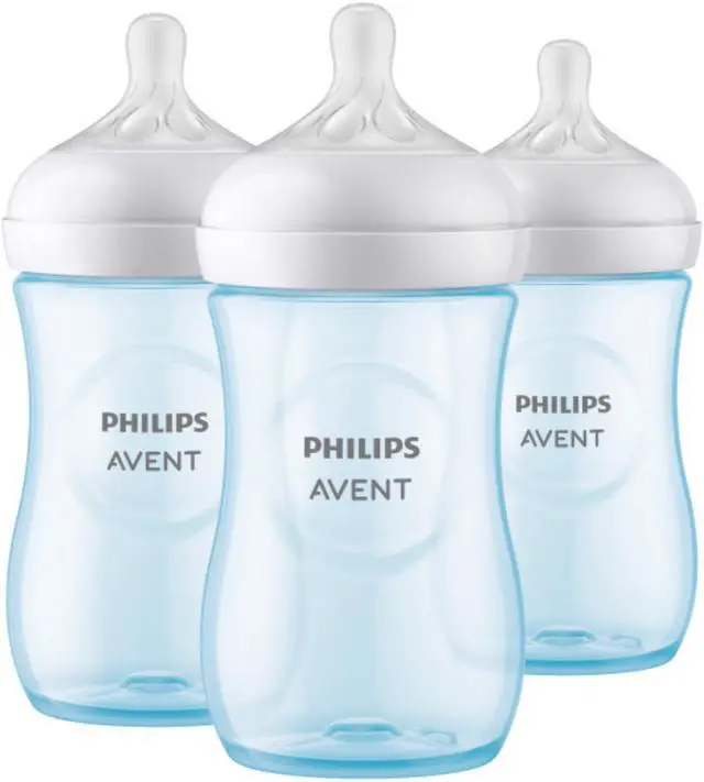 Alt view image 2 of 17 - Philips Avent Natural Baby Bottle With Natural Response Nipple, Blue, 9oz, 3pk, SCY903/23