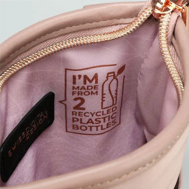 Alt view image 6 of 7 - Swissdigital KATY ROSE NG Lotus Sling Bag - RFID Protection Pocket - Eco-Friendly Fabric - SD2539-82