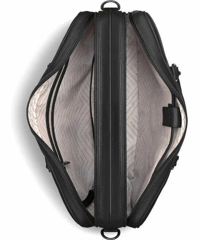 Alt view image 7 of 7 - Champs Onyx Carrying Case (Briefcase) for 11" to 15.6" Notebook - Black - RFID Resistant - Top Grain Cowhide Leather Body - Shoulder Strap, Handle, Trolley Strap - 3.17 gal Capacity - OB-412-BLACK