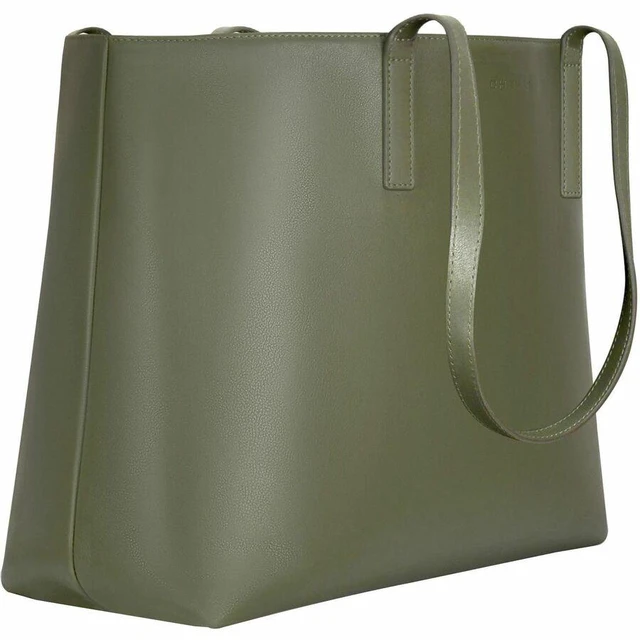 Alt view image 4 of 5 - Champs Onyx Carrying Case (Tote) for 11" to 15.6" Notebook - Khaki - RFID Resistant - Top Grain Cowhide Leather Body - Signature Patterned Lining - Carrying Strap - OB-414-KHAKI