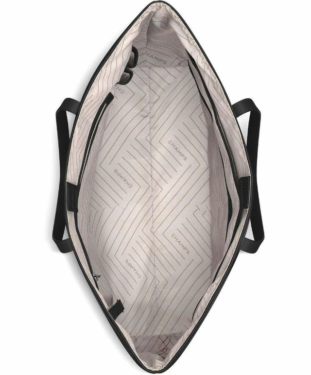 Alt view image 5 of 5 - Champs Onyx Carrying Case (Tote) for 11" to 15.6" Notebook - Black - RFID Resistant - Top Grain Cowhide Leather Body - Champs signature patterned - Carrying Strap - OB-414-BLACK