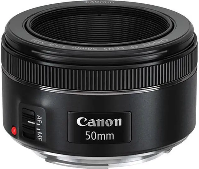 Main image of Canon EF 50mm f/1.8 STM Lens  + 49mm UV Filter + Pouch + Dust Blower + 5pc Cleaning Kit