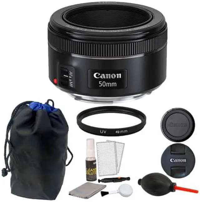Alt view image 6 of 6 - Canon EF 50mm f/1.8 STM Lens  + 49mm UV Filter + Pouch + Dust Blower + 5pc Cleaning Kit