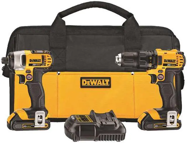 Alt view image 2 of 2 - Dewalt DCK280C2 2-Tool Combo Kit - 20V MAX Cordless Compact Drill Driver & Impact Driver Kit with 2 Batteries (1.5 Ah)