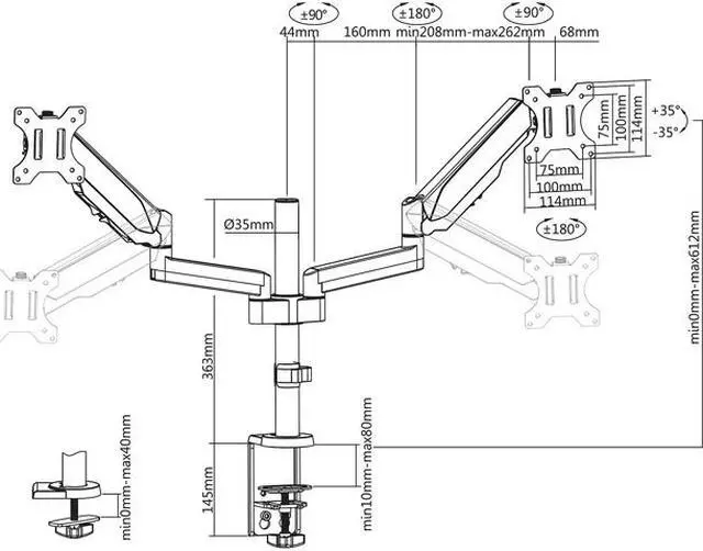Alt view image 10 of 10 - V7 Dual Touch Adjust Monitor Mount