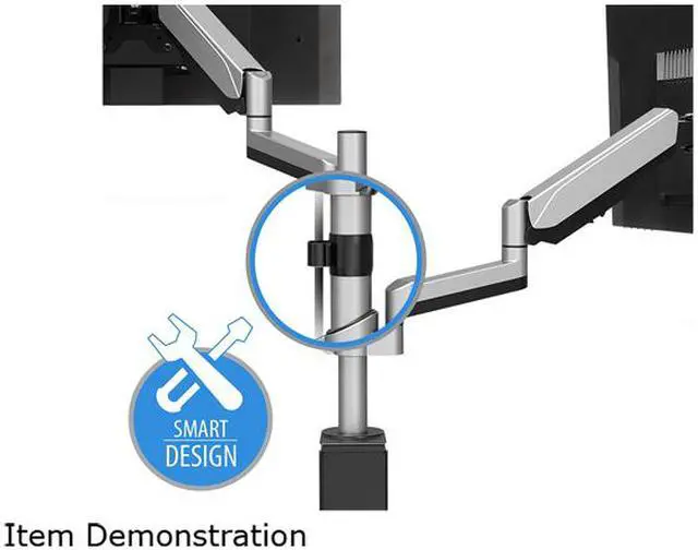 Alt view image 7 of 10 - V7 Dual Touch Adjust Monitor Mount