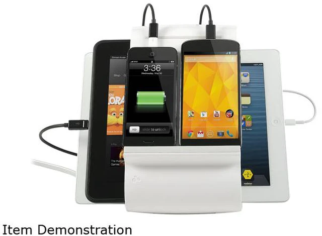 Alt view image 2 of 2 - KANEX SYDNEE-US Sydnee 4-Port USB Smart Charging Station (White) (2.1A per USB Port)