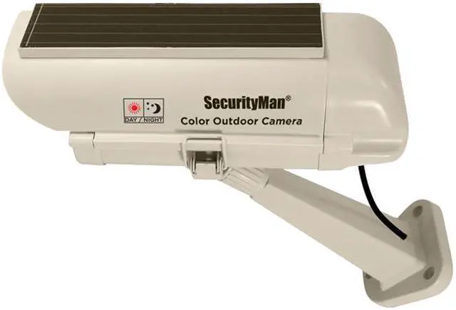 Alt view image 2 of 4 - Securityman (DUMCAM-SLM) Solar Powered 100 Lumens LED Spotlight Dummy Fake Surveillance Security Camera