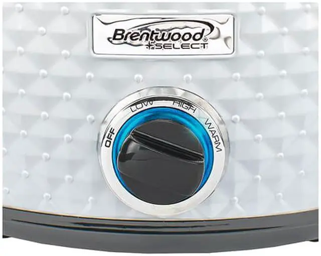 Alt view image 6 of 7 - Brentwood SC-157W Diamond Pattern Slow Cooker, 7 Quart - White