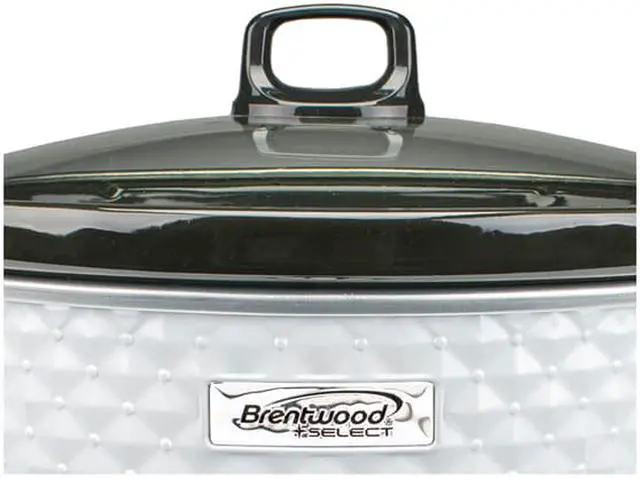 Alt view image 7 of 7 - Brentwood SC-157W Diamond Pattern Slow Cooker, 7 Quart - White