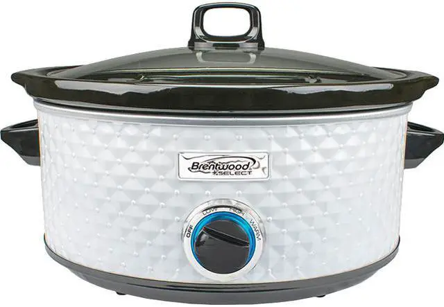 Main image of Brentwood SC-157W Diamond Pattern Slow Cooker, 7 Quart - White