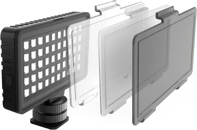 Alt view image 3 of 6 - Digipower DP-VL50 - Insta-Fame Dimmable 50 LED Super Bright Video Light with 3X Light Diffusers and Smartphone Mount