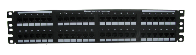 Alt view image 2 of 6 - Panduit DP48688TGY Cat6 RJ45 Ethernet Network Patch Panel, 48 Ports, Rack Mount