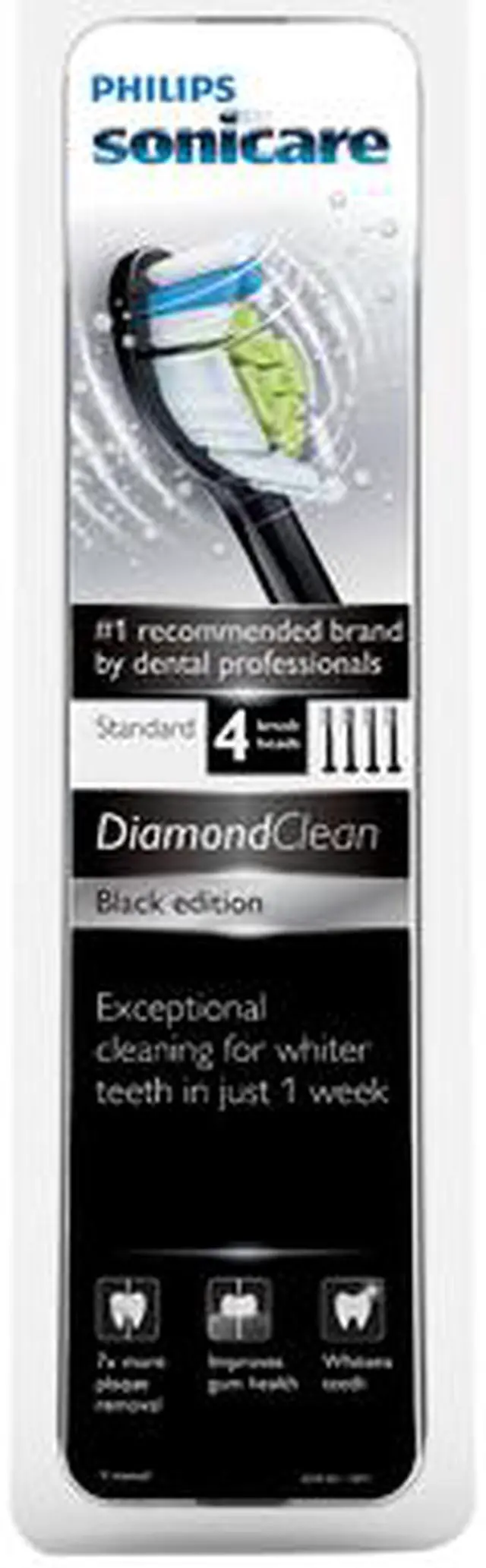 Alt view image 3 of 3 - Philips Sonicare HX6064/94 DiamondClean Standard Sonic ToothBrush Heads, 4-pack