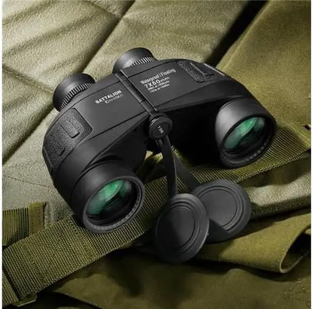 Alt view image 4 of 13 - Barska 7x50 WP Battalion Binoculars w/ Internal Rangefinder AB11610