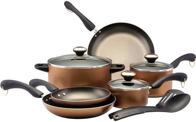 Main image of Paula Deen 21458 11- Piece Signature Dishwasher Safe Nonstick Cookware Set, Copper