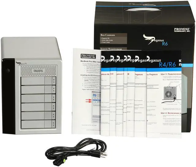 Alt view image 6 of 6 - PROMISE Pegasus R PR6HD24TUS Hardware RAID with Thunderbolt Storage Solutions - 24TB (6x4TB)