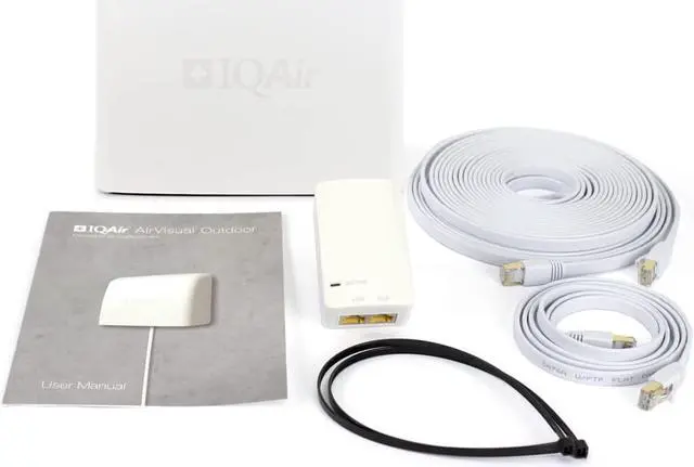 Alt view image 6 of 9 - AirVisual Outdoor - Outdoor Air Quality Monitor, Detects PM1, PM2.5, PM10, CO2, Temperature, Humidity, Pressure; Modular Sensor Design, Wi-Fi, LAN, German Made