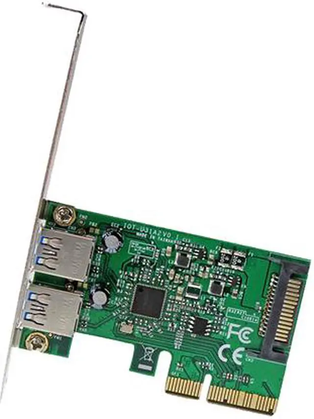 Alt view image 3 of 5 - StarTech.com 2 Port USB 3.1 Gen 2 (10Gbps) PCI Express Card - 2x USB-A - PCIe USB 3.1 Card with Type-A - Supports UASP