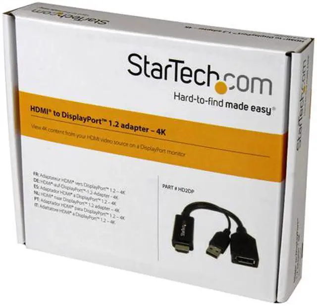 Alt view image 5 of 5 - StarTech.com HD2DP HDMI to DisplayPort Converter - HDMI to DP Adapter with USB Power - 4K