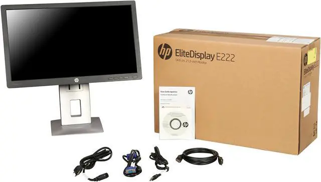 Alt view image 10 of 10 - HP E222 21.5" Black Professional Full HD Monitor 1920 x 1080 16:9 60 Hz Refresh Rate, 1000:1 Contrast Ratio, Pivot Rotation, 3 USB 2.0, Energy Star Certified