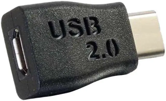 Alt view image 5 of 7 - C2G USB 2.0 USB Type C to USB Micro B Adapter M/F - USB C to Phone Black