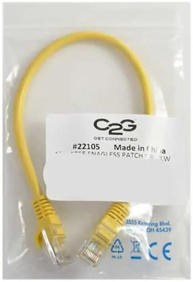 Alt view image 4 of 7 - C2G 00936 Cat5e Cable - Snagless Unshielded Ethernet Network Patch Cable, Yellow (6 Inches)