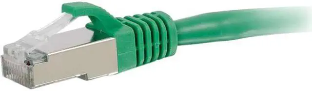 Main image of C2G 00834 10ft Cat6 Snagless Shielded (STP) Network Patch Cable - Green - Category 6 for Network Device - RJ-45 Male - RJ-45 Male - Shielded - 10ft - Green