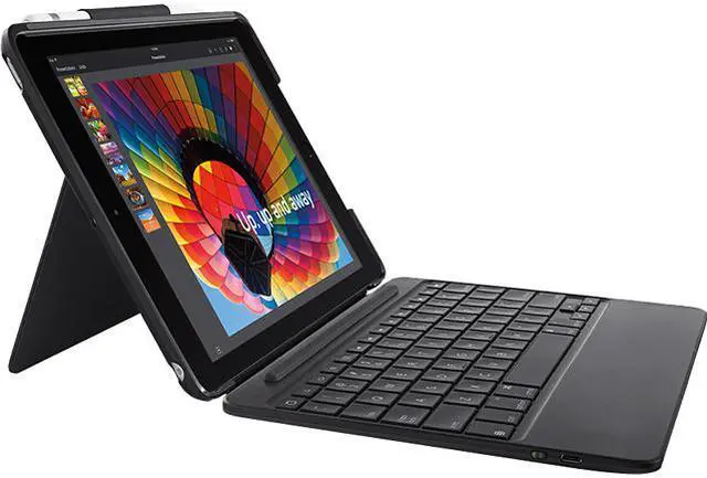 Main image of Logitech Slim Combo Keyboard/Cover Case iPad (2017), iPad (2018) - Black
