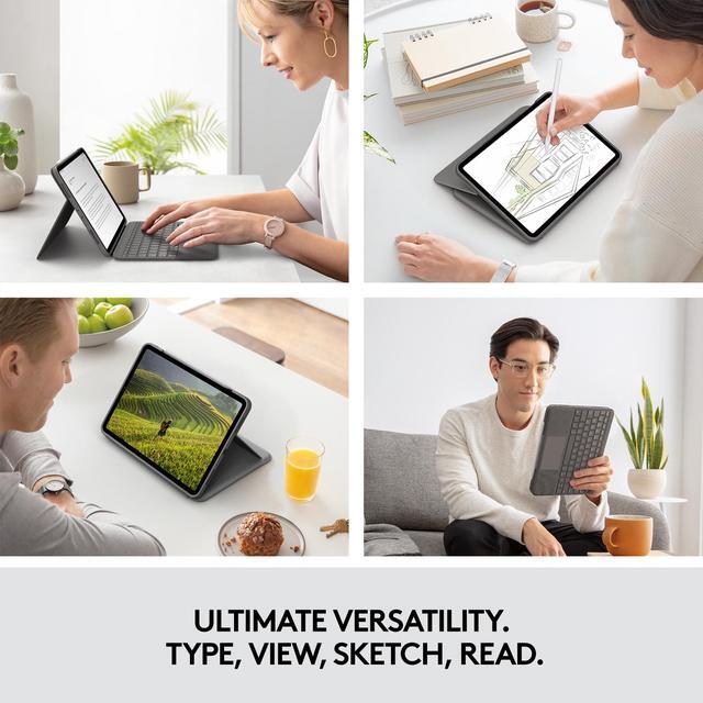 Alt view image 4 of 8 - Logitech Folio Touch Keyboard Case with Trackpad and Smart Connector for iPad Air 11-inch (M2), iPad Air (4th & 5th gen) with High-precision Trackpad