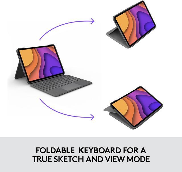 Alt view image 5 of 8 - Logitech Folio Touch Keyboard Case with Trackpad and Smart Connector for iPad Air 11-inch (M2), iPad Air (4th & 5th gen) with High-precision Trackpad