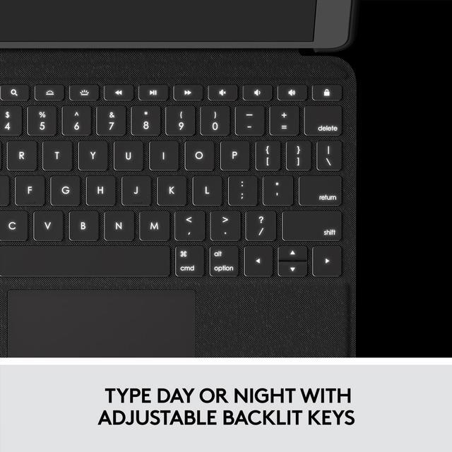 Alt view image 7 of 8 - Logitech Folio Touch Keyboard Case with Trackpad and Smart Connector for iPad Air 11-inch (M2), iPad Air (4th & 5th gen) with High-precision Trackpad