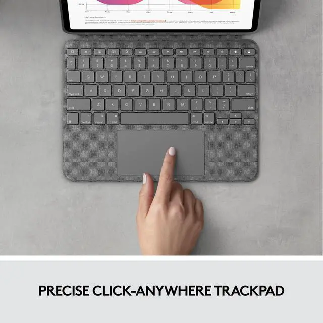 Alt view image 4 of 9 - Logitech Combo Touch iPad Air (4th, 5th gen - 2020, 2022) Keyboard Case - Detachable Backlit Keyboard with Kickstand, Trackpad, Smart Connector