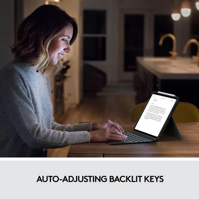 Alt view image 8 of 9 - Logitech Combo Touch iPad Air (4th, 5th gen - 2020, 2022) Keyboard Case - Detachable Backlit Keyboard with Kickstand, Trackpad, Smart Connector