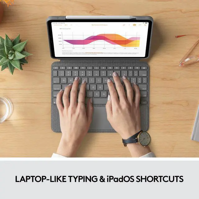 Alt view image 9 of 9 - Logitech Combo Touch iPad Air (4th, 5th gen - 2020, 2022) Keyboard Case - Detachable Backlit Keyboard with Kickstand, Trackpad, Smart Connector