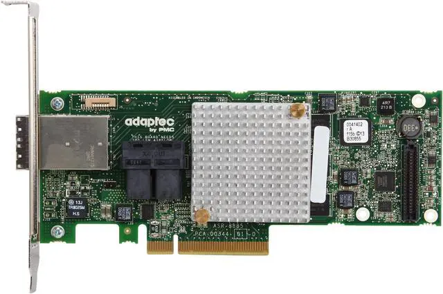 Alt view image 3 of 5 - Adaptec 2277000-R Adaptec Series 8 RAID Adapters - 12Gb/s SAS - PCI Express 3.0 x8 - Plug-in Card - RAID Supported - 0, 1, 1E, 5, 6, 10, 50, 60 RAID Level - 16 Total SAS Port(s) - 2 SAS Port(s)