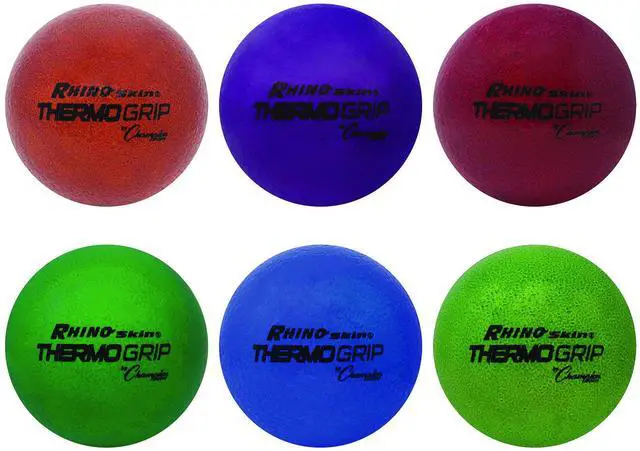 Main image of Champion Sports RXTHRMSET Rhino Skin Thermo Grip Dodgeball Set - Heat-Activated Color Change - 6.3" Diameter - Assorted Colors - 6/Set