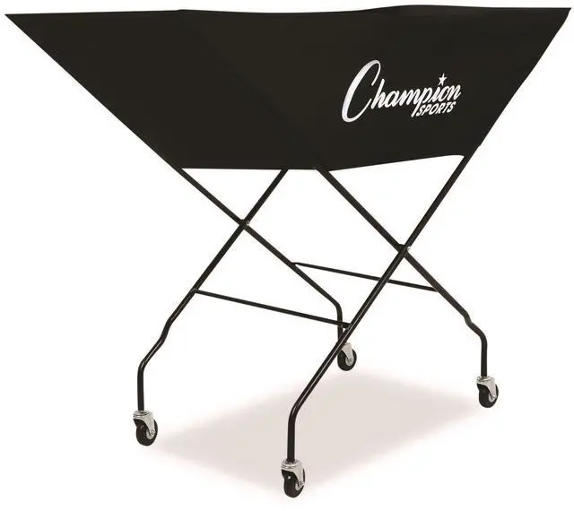 Alt view image 3 of 3 - Champion Sports VCPRO Pro Collapsible Volleyball Cart - 23" x 55" x 41" - Black