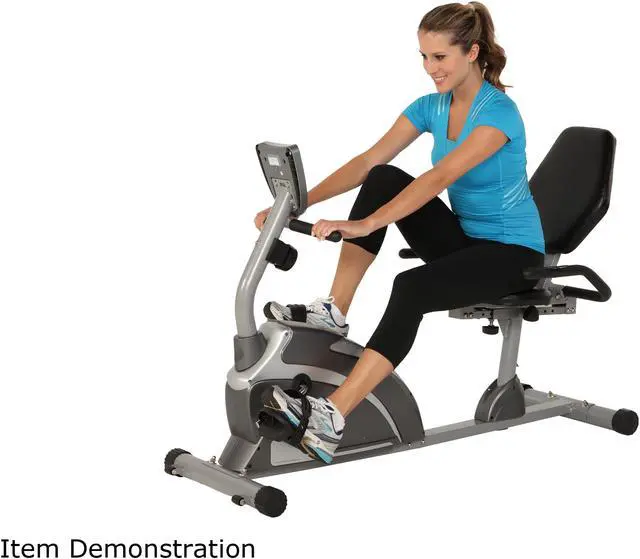 Alt view image 3 of 9 - Exerpeutic Heavy Duty Magnetic Recumbent Bike with Pulse