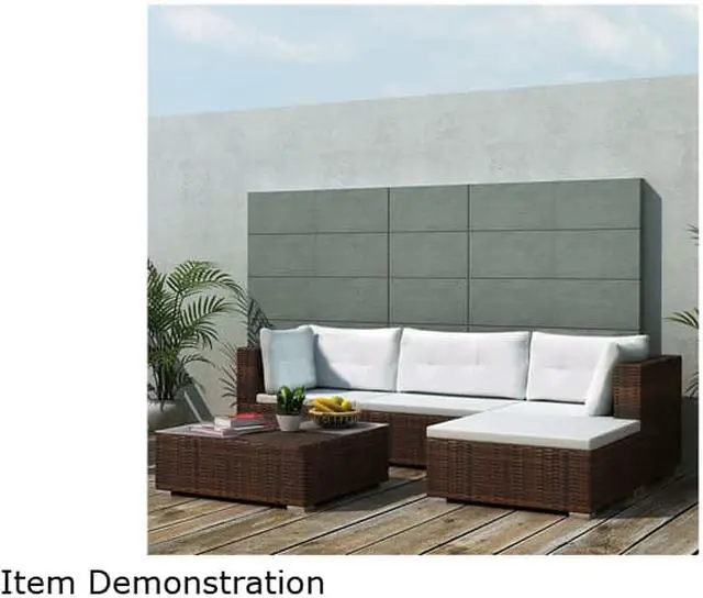 Alt view image 3 of 3 - vidaXL Garden Sofa Set 14 Pieces Poly Rattan Brown
