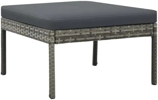 Alt view image 7 of 7 - vidaXL 3 Piece Garden Lounge Set with Cushions Poly Rattan Gray