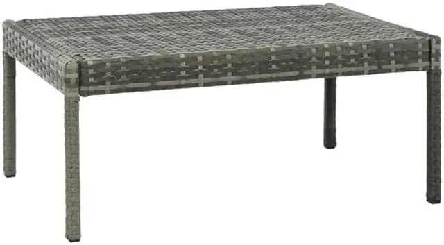 Alt view image 6 of 7 - vidaXL 3 Piece Garden Lounge Set with Cushions Poly Rattan Gray
