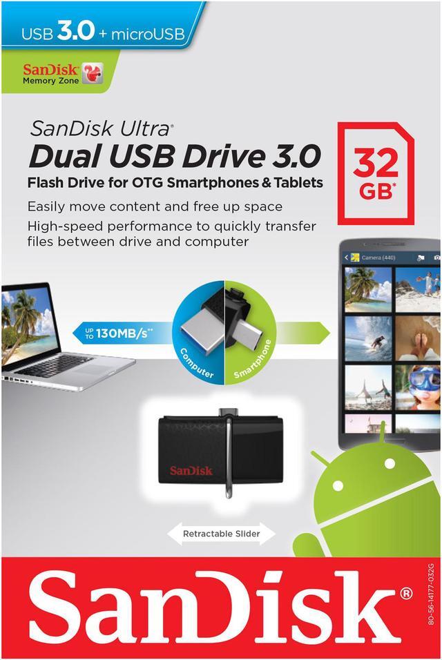Alt view image 4 of 5 - SanDisk 32GB Ultra Dual OTG USB 3.0 Flash Drive, Speed Up to 150MB/s (SDDD2-032G-GAM46)