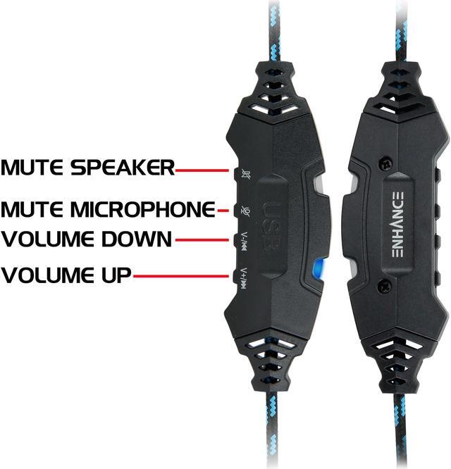Alt view image 4 of 7 - ENHANCE Computer PC Gaming Headset - Voltaic PRO USB Headphones with 7.1 Surround Sound, Microphone, LED Lighting, Volume & Mic Controls