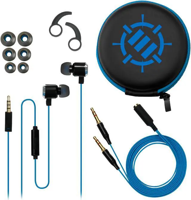 Alt view image 9 of 10 - ENHANCE PC Gaming Earbuds Mobile Headset with Vibration & Microphone for PC, PS4, Xbox One, Nintendo Switch & More by - Full Metal Housings, Noise Isolating, In Ear Hooks, & Tangle Free Cable