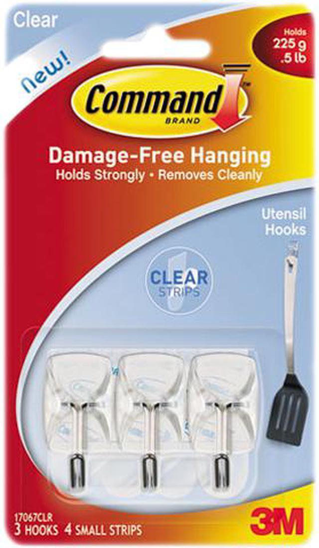 Command 3M Clear Adhesive Hooks 3 Pack Clear