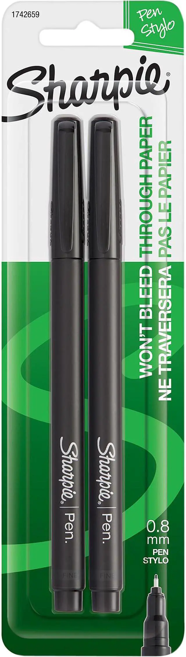 Main image of Sharpie Writing Pens 2/Pkg-Black