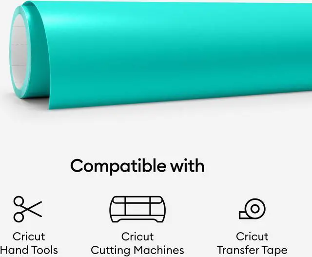 Alt view image 5 of 5 - Cricut Premium Vinyl Removable Teal | 1 Roll 12"x48" 2004298